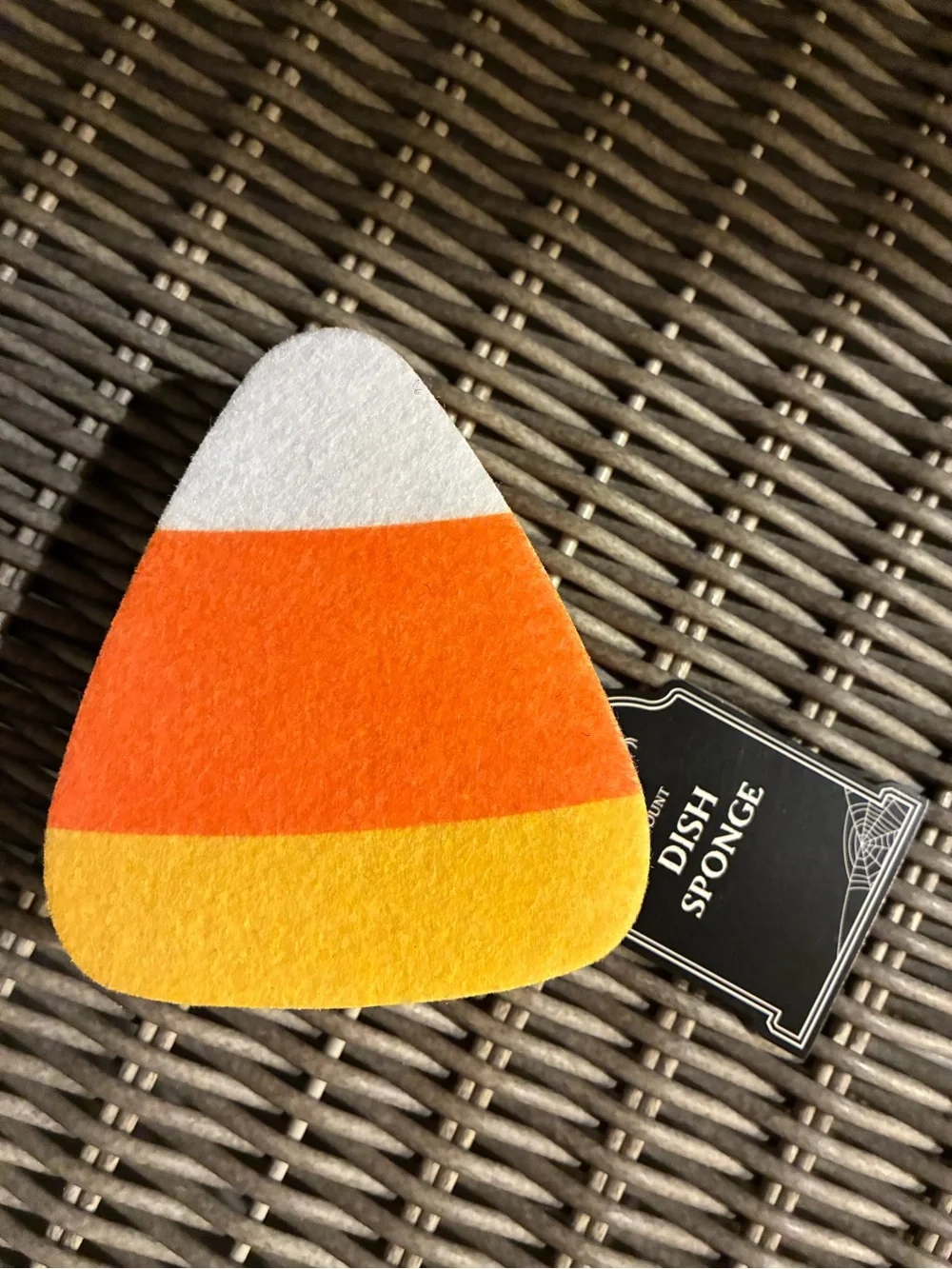 Brand new! Halloween Candy corn shaped Dish Sponge/Kitchen Scrubber. NWT.